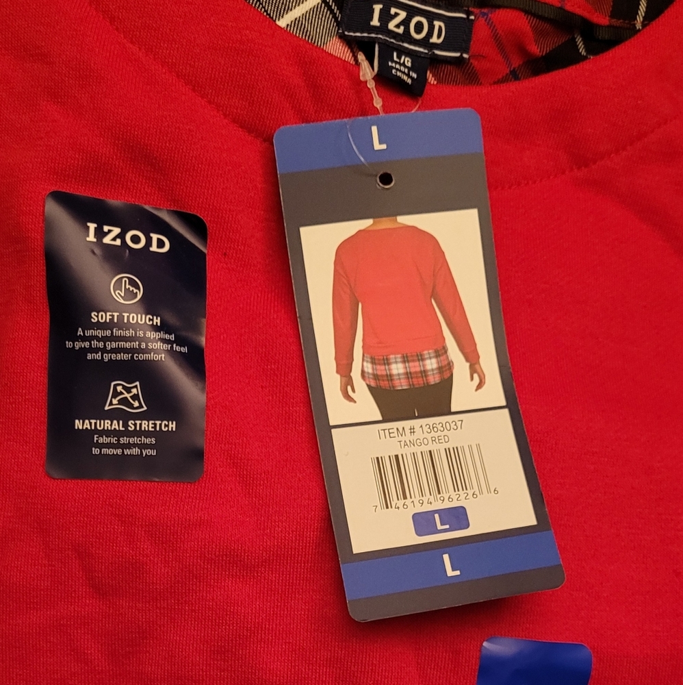 IZOD Women's Tie-Front 2-Fer Sweatshirt